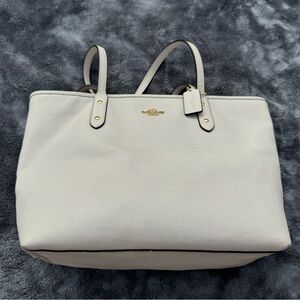Coach Women’s White Mollie Leather Tote Bag🤍✨